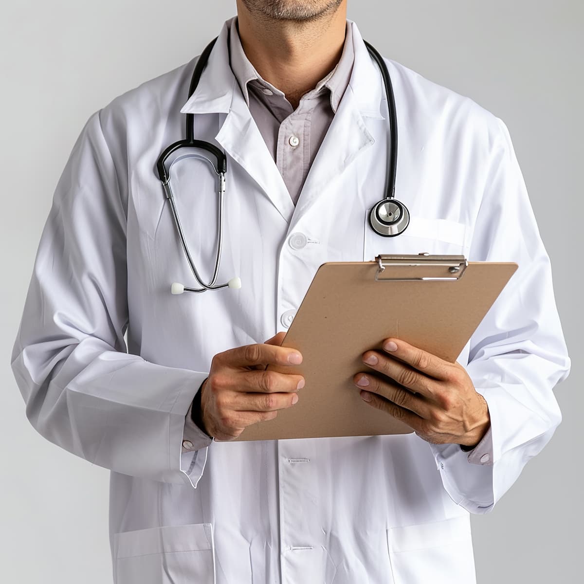 man-white-lab-coat-is-holding-clipboard (1) Dr. Grace Umali | Vein Doctor of NJ